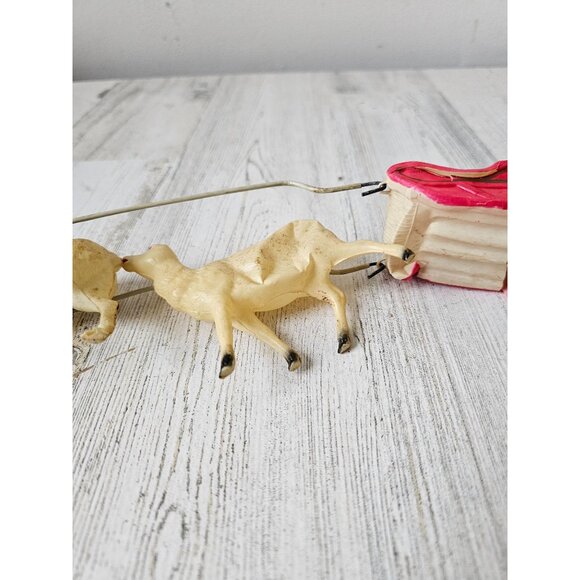 Antique Japan celluloid Santa reindeer plastic as is display sleigh - Picture 9 of 13